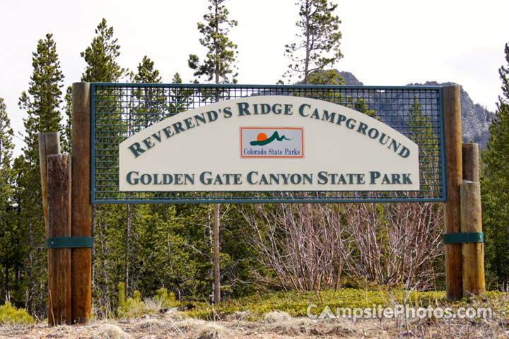 Reverends Ridge Campground Sign Golden Gate Canyon State Park
