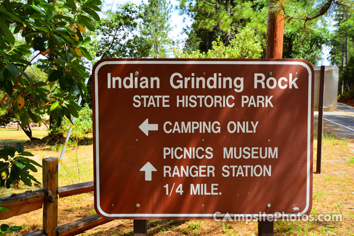 Indian Grinding Rock Sign