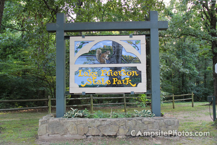 Lake Frierson State Park Sign