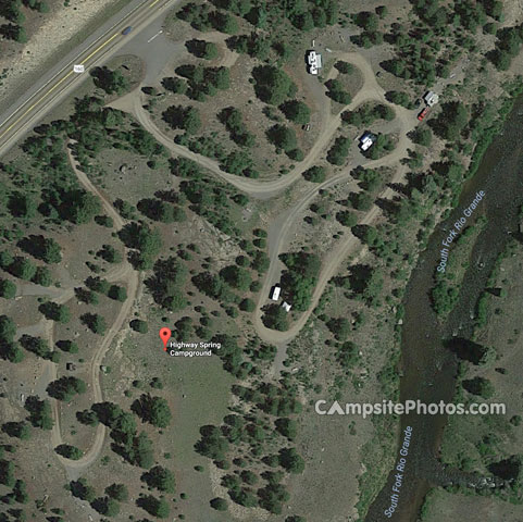 Highway Springs Campground Aerial View