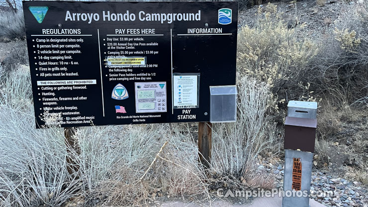 Arroyo Hondo Campground Sign