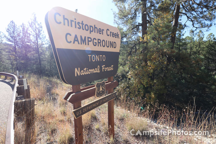 Christopher Creek Campground Sign