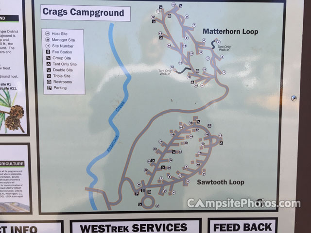 Crags Campground Map