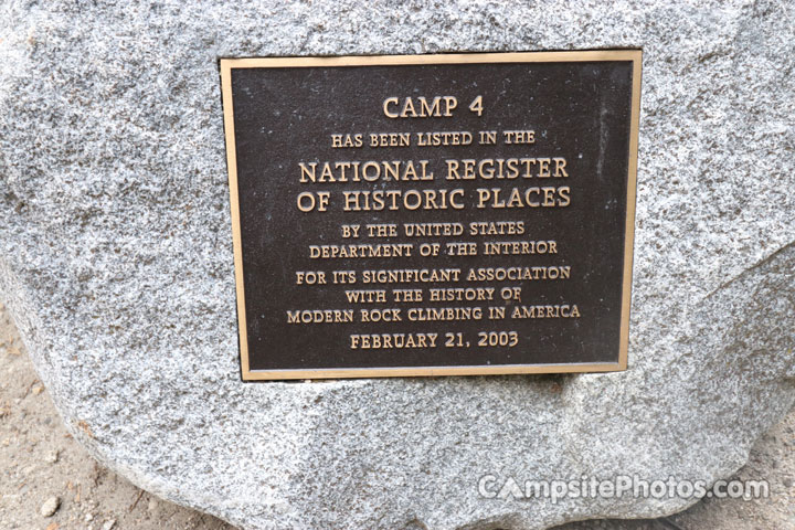 Camp 4 Historic Sign