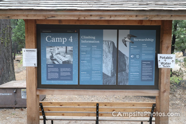 Camp 4 Info Sign