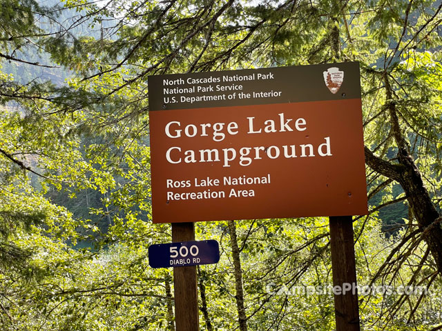 Gorge Lake Campground Sign