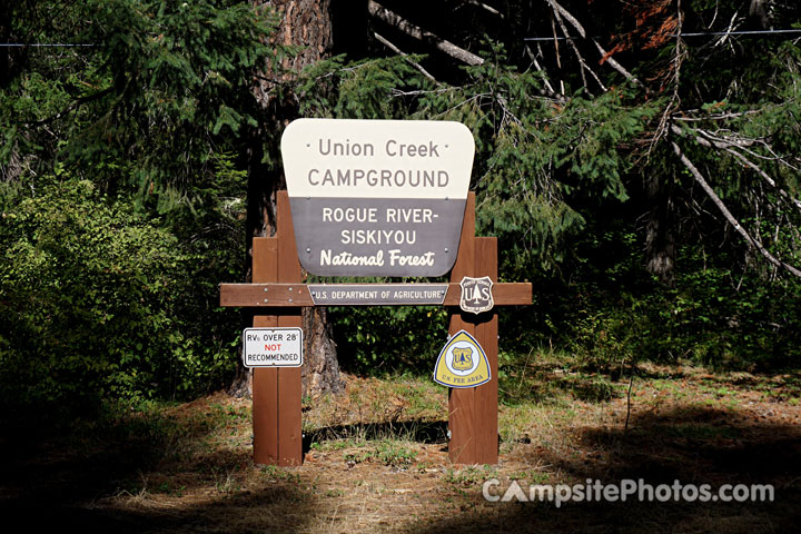 Union Creek Campground Sign