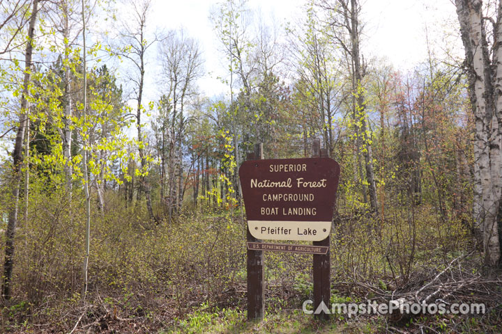 Pfeiffer Lake Campground Sign