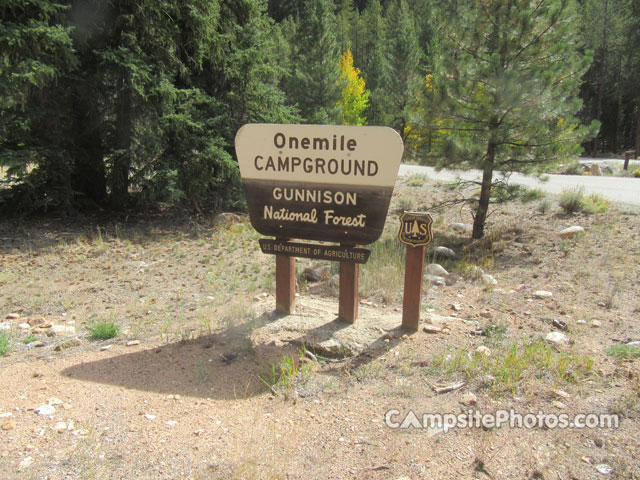 One Mile Campground Sign