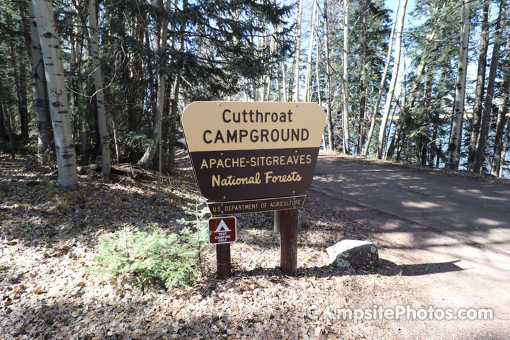 Cutthroat Campground Sign