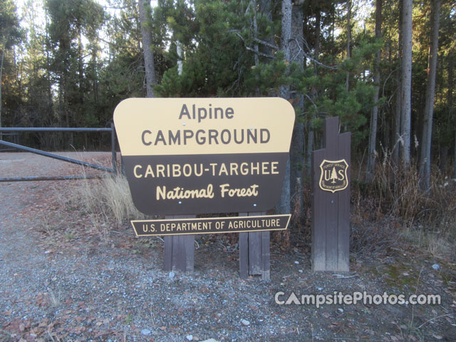 Alpine North Loop Campground Sign