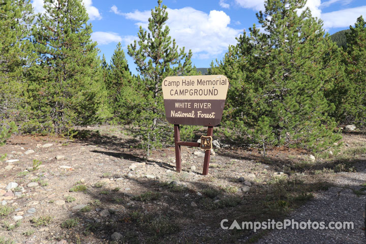 Camp Hale Memorial Campground Sign