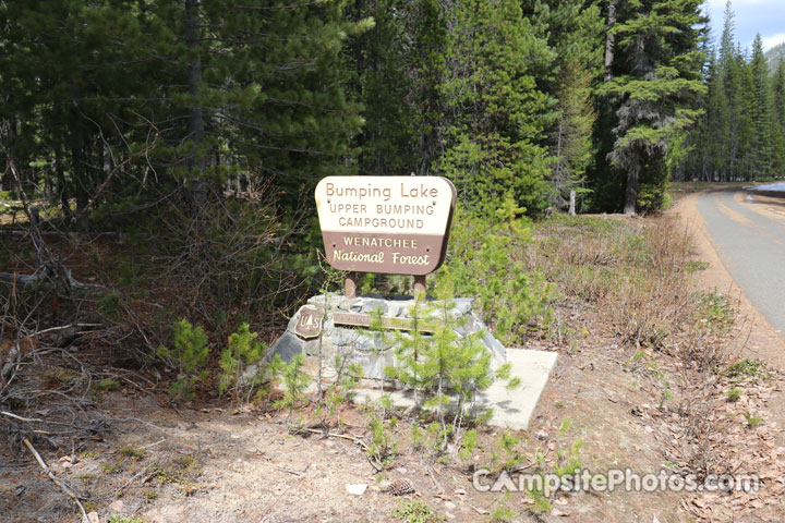 Upper Bumping Lake Campground Sign