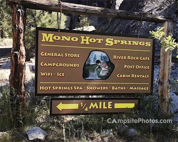 Mono Hot Springs Sign