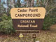 Cedar Point Campground Sign