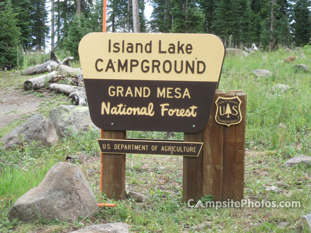 Island Lake Campground Sign