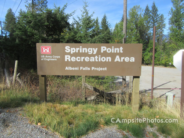 Springy Point Campground Sign