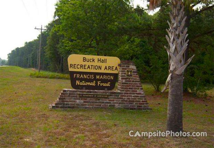 Buck Hall Recreation Area Sign