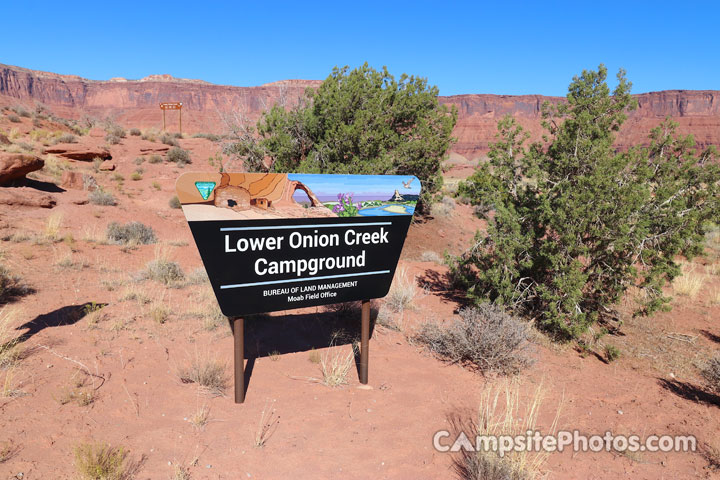 Lower Onion Creek Campground Sign