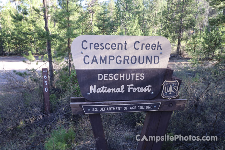 Crescent Creek Campground Sign