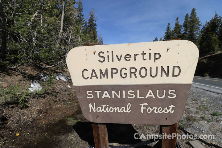 Lake Alpine Silvertip Campground Sign