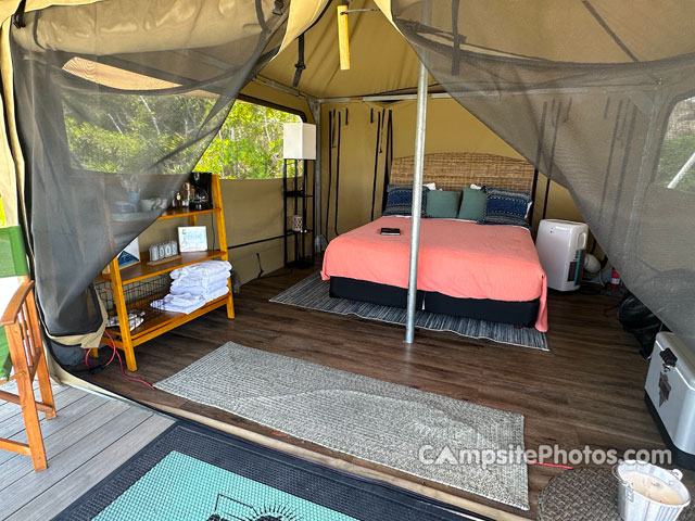 St. Andrews State Park Glamping Tent Interior