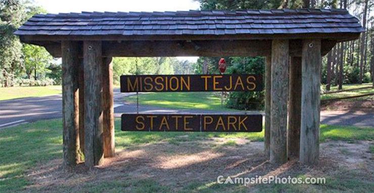 Mission Tejas State Park Sign