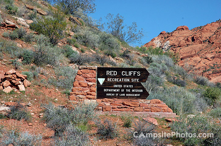 Red Cliffs Campground Sign