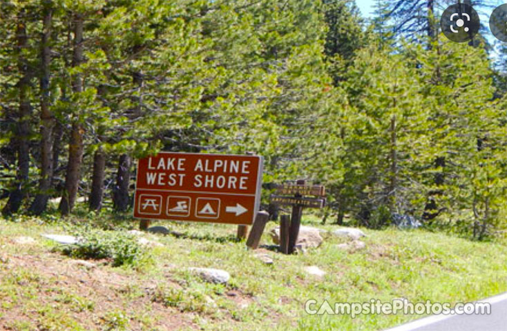 Lake Alpine West Shore Campground Sign