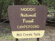 Mill Creek Falls Sign