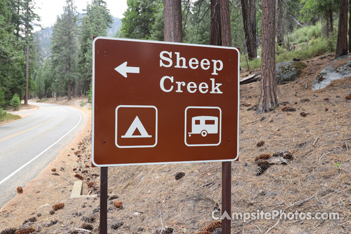 Sheep Creek Campground Sign