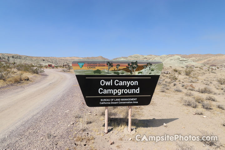 Owl Canyon Campground Sign