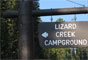 Lizard Creek Campground Sign
