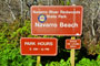 Navarro River Redwoods State Park - Navarro Beach Sign
