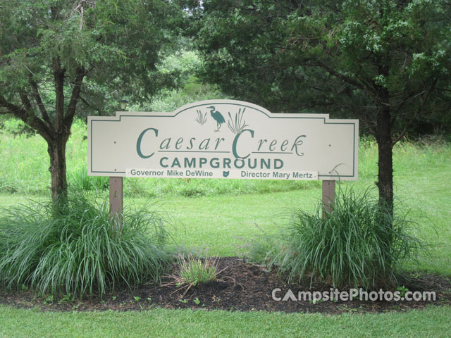 Caesar Creek Campground Sign