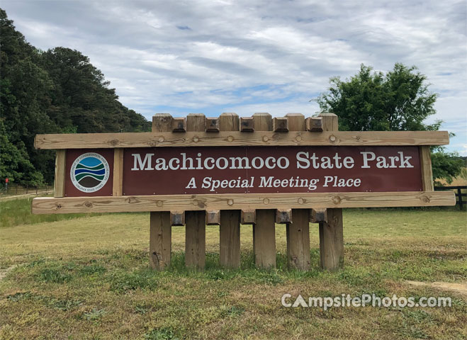 Machicomoco State Park Sign