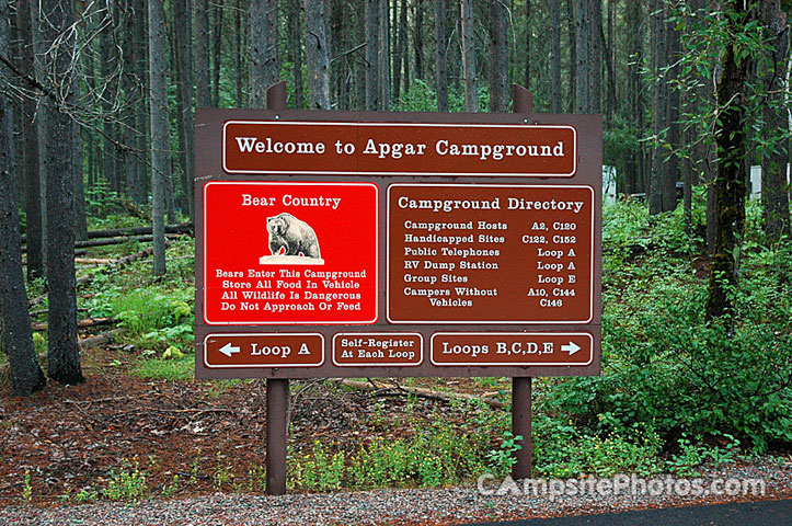 Apgar Campground Sign
