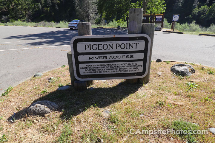 Pigeon Point Campground River Access Sign