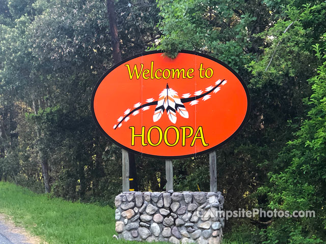 Tish Tang Campground Hoopa Sign