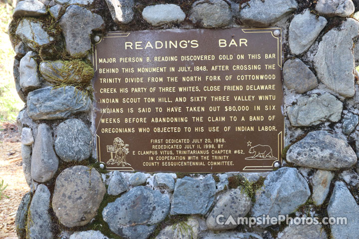 Douglas City Campground Readings Bar Sign