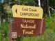 Cold Creek Campground Sign