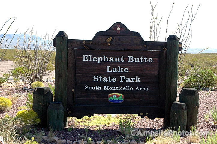 Elephant Butte Lake South Monticello Sign