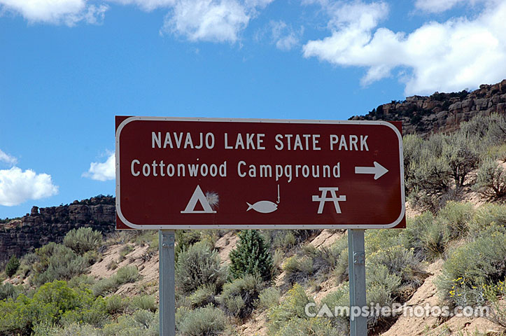 Navajo Lake SP Cottonwood Sign