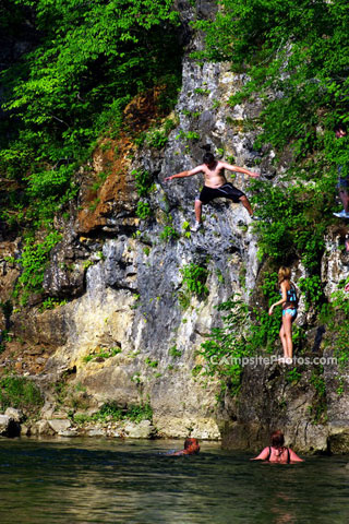 Sutton Bluff Leaping from Bluff