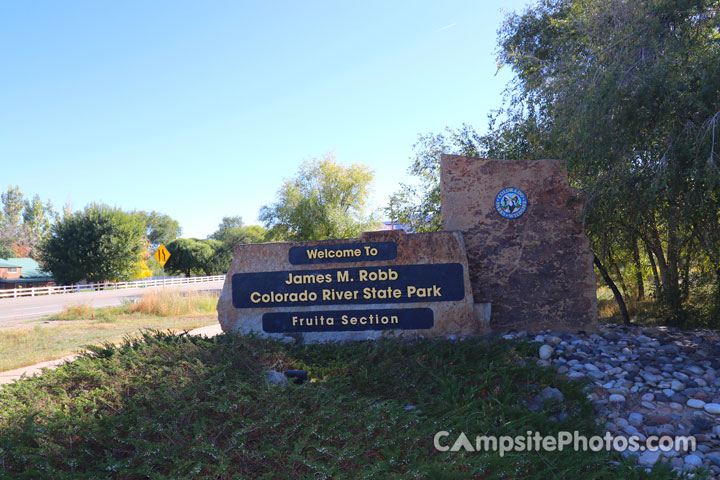 James M. Robb Colorado River State Park Fruita Sign
