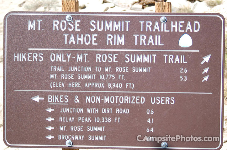 Mt Rose Trailhead