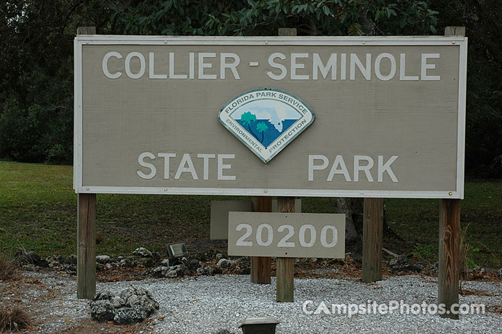 Collier-Seminole State Park Sign