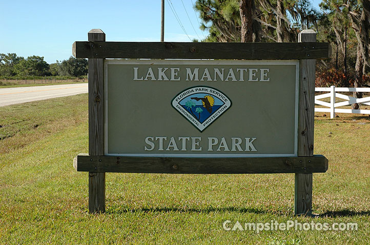 Lake Manatee State Park Sign