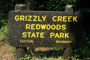 Grizzly Creek Redwoods State Park Sign