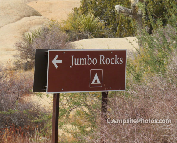 Joshua Tree National Park Jumbo Rocks Campground Sign